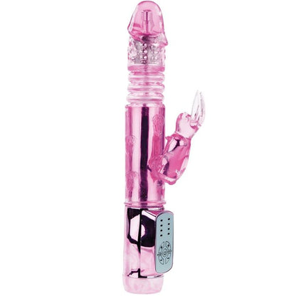 Shop Baile Rabbit Throbbing Bunny Vibrator with double rotation, automatic up-and-down motion, USB recharge and 23 cm length. Discreet UK & EU shopping.
