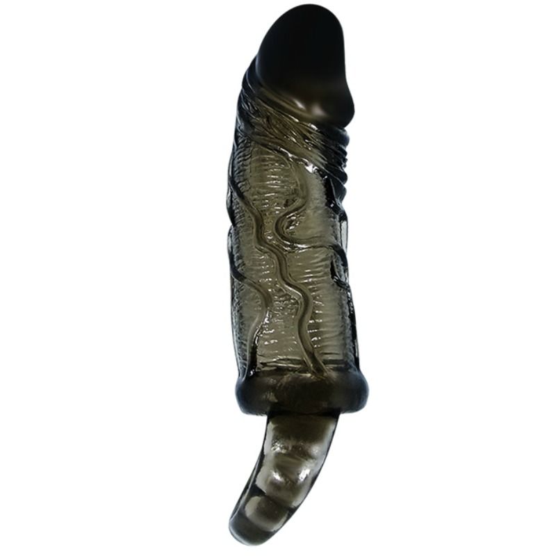 Shop Baile Penis Extender Sheath With Strap For Testicles, a realistic TPR sleeve with textured contours for temporary added length and thickness.