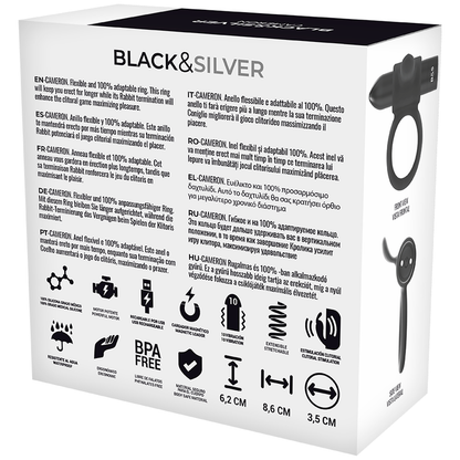 Black&Silver - Cameron Remote Control Cockring Watchme