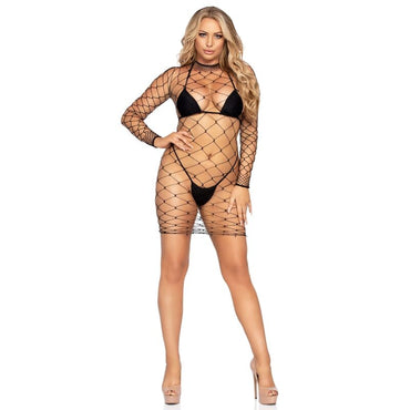 Leg Avenue - Fence Net Mini Dress One Size