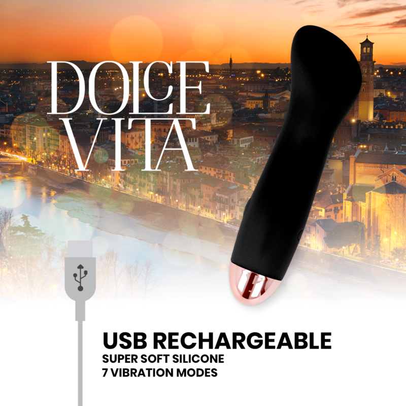 Dolce Vita - Rechargeable Vibrator One Black 7 Speed