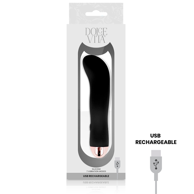 Dolce Vita - Rechargeable Vibrator Two Black 7 Speed