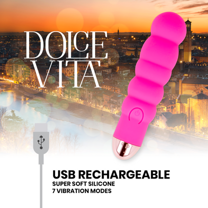 Dolce Vita - Rechargeable Vibrator Six Pink 7 Speeds