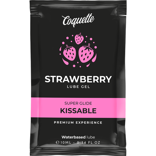 Coquette Cosmetics - Strawberry Water Based Kissable Lubricant Pocket 10 Ml