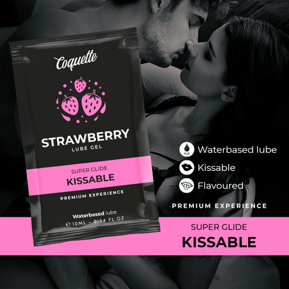 Coquette Cosmetics - Strawberry Water Based Kissable Lubricant Pocket 10 Ml