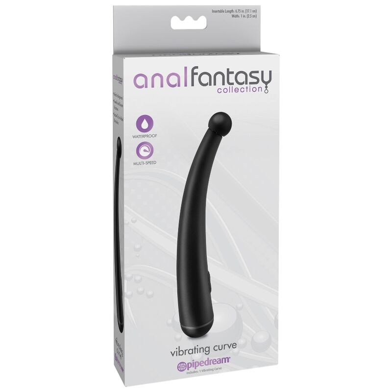 Experience powerful P-Spot stimulation with the Anal Fantasy Vibrating Curve. Curved design, adjustable vibrations, and waterproof. Perfect for intense anal pleasure.4