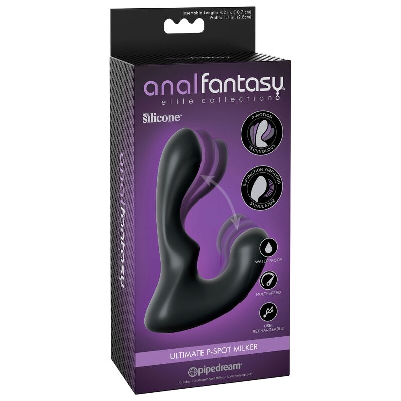 Experience the Anal Fantasy Ultimate P-Spot Milker. 9 vibration modes, USB rechargeable, ergonomic design, Elite silicone, and fully automated prostate massage.3