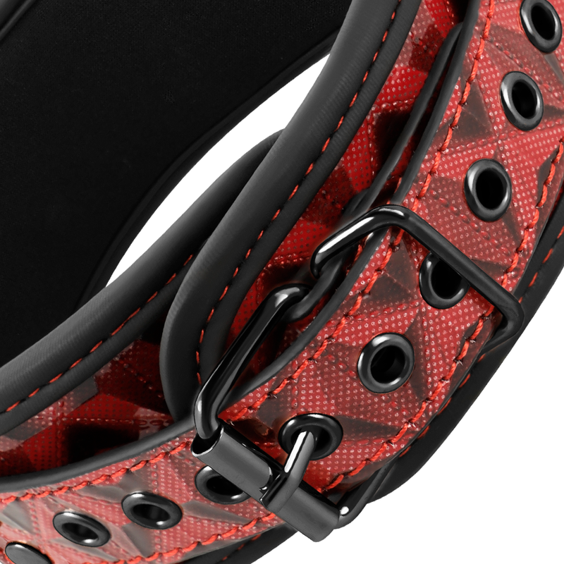 Begme - Red Edition Premium Vegan Leather Collar With Neoprene Lining