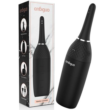 Enjoy safe and hygienic anal play with the Anbiguo Automatic Anal Cleaner. 5-speed flow, 360° spray, 210ml capacity, magnetic charging, and leak-free design.1