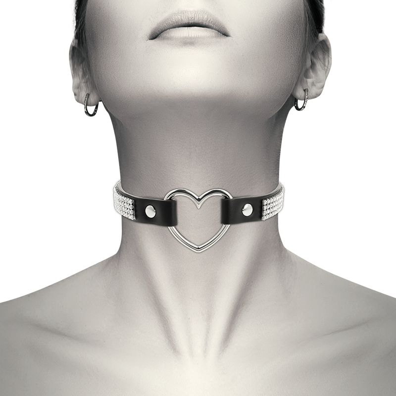 Coquette - Chic Desire Vegan Leather Choker With Heart