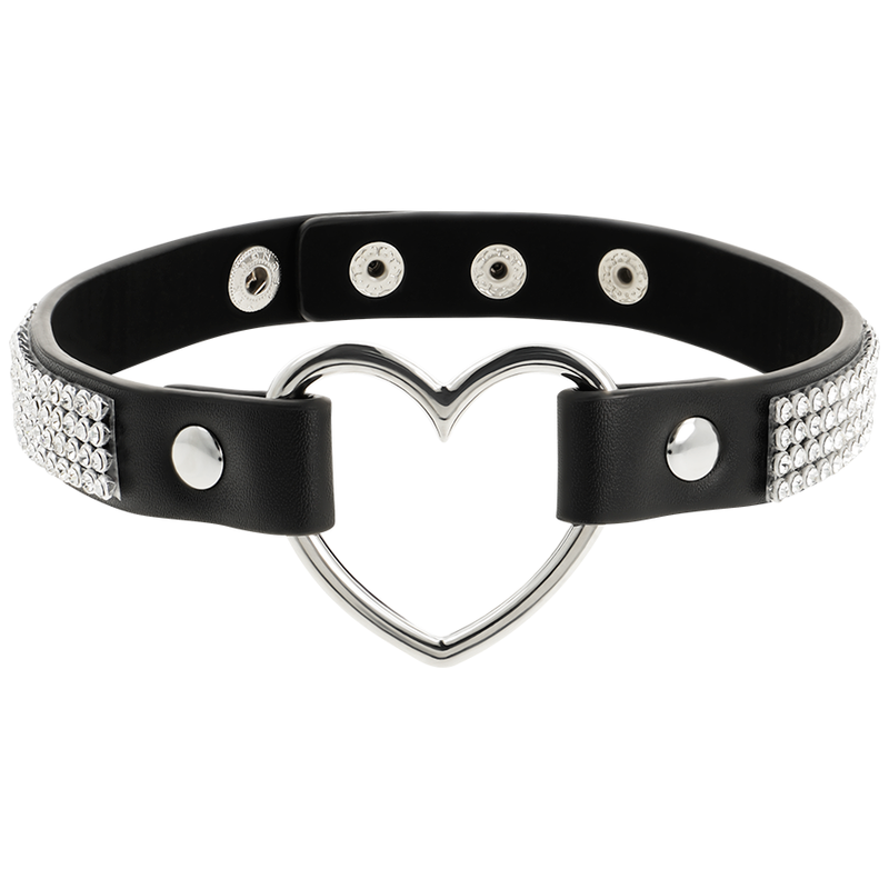 Coquette - Chic Desire Vegan Leather Choker With Heart