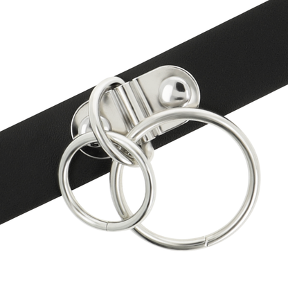 Coquette - Chic Desire Double Ring Vegan Leather Choker