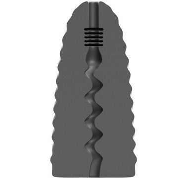 Experience unique 360-degree stimulation with the All Black Masturbator Loop. Spiral exterior, zig zag interior, and body-safe. Made in Belgium for intense play.1