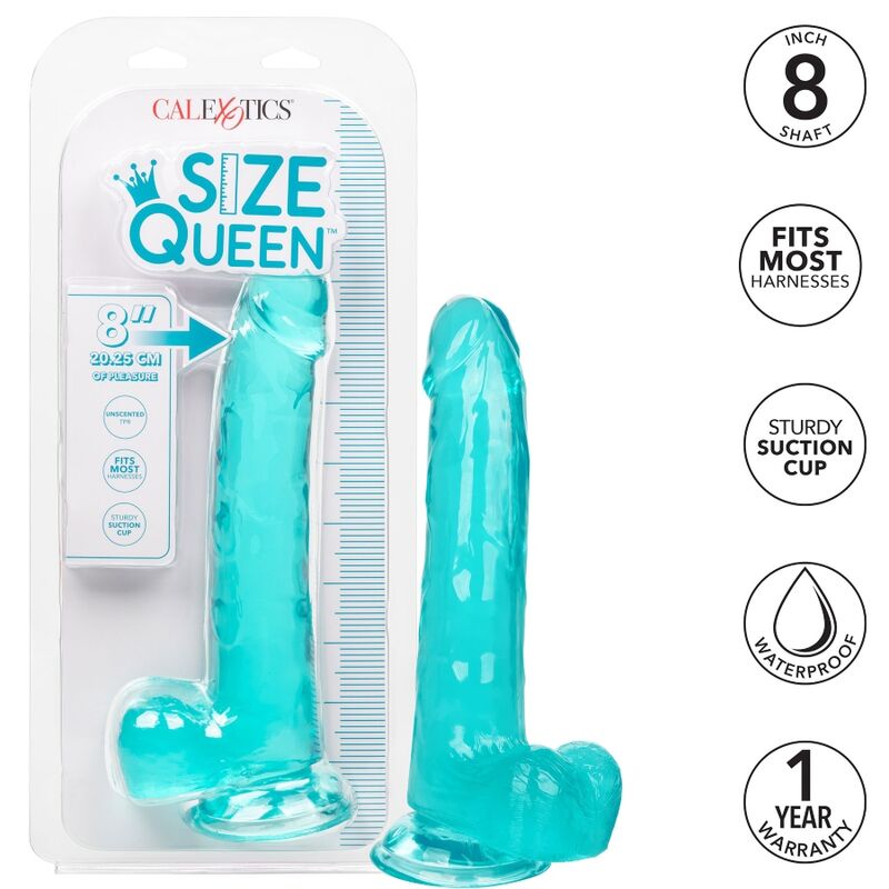 California Exotics - Size Queen Dildo Blue 20.3 Cm