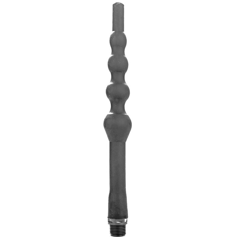 Enjoy safe, hygienic cleansing with the All Black Beaded Anal Silicone Douche. 100% silicone, universal adapter, and compatible with all lubricants for easy bathroom use.1