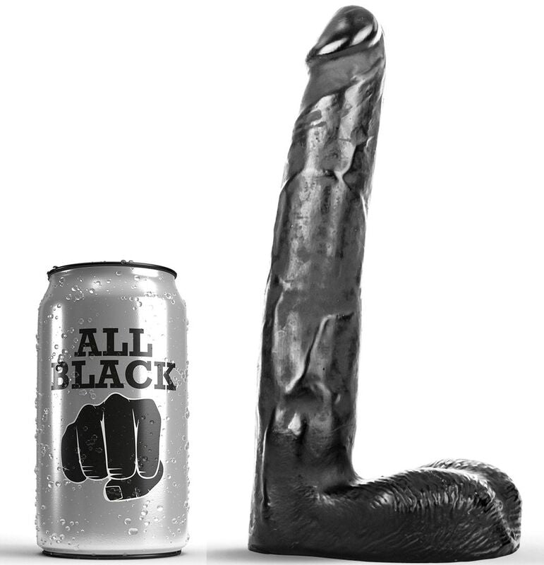 Experience enhanced stimulation with the All Black Dildo Stimulator. Realistic design, textured shaft, and body-safe. Compatible with water and silicone lubricants.1