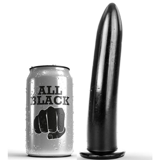 Enjoy smooth, versatile pleasure with the All Black Dilator Anal Vaginal Dildo. Body-safe, glossy design with a pointed tip. Compatible with all lubricants for easy play.1