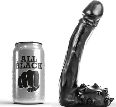 Enjoy slim, sleek pleasure with the All Black Dildo Tall Slim. Textured balls add stimulation. Body-safe, suitable for all users, and compatible with any lubricant.1