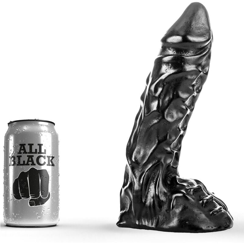 Experience lifelike stimulation with the All Black Testicles Dildo. Realistic veins and testicles, body-safe, and compatible with all lubricants for a satisfying feel.1