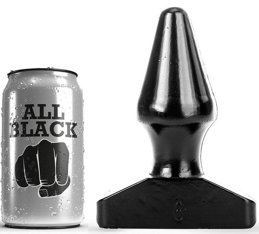 Experience deep pleasure with the All Black Plug Anal Pleasurer. Cone-shaped for easy insertion and stretching. Waterproof, body-safe, and compatible with all lubricants.1