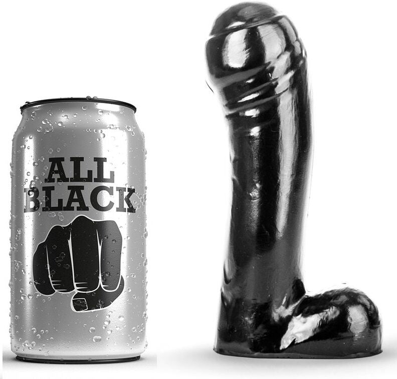 Experience gentle challenge with the All Black Dildo Challenger. Perfect for beginners, body-safe, and compatible with all lubricants for smooth, satisfying play3