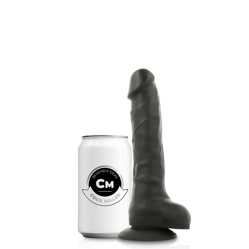 Cock Miller - Harness + Silicone Density Articulable Cocksil Black 18 Cm