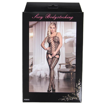 Queen Lingerie - Bodystocking With Opening S/L