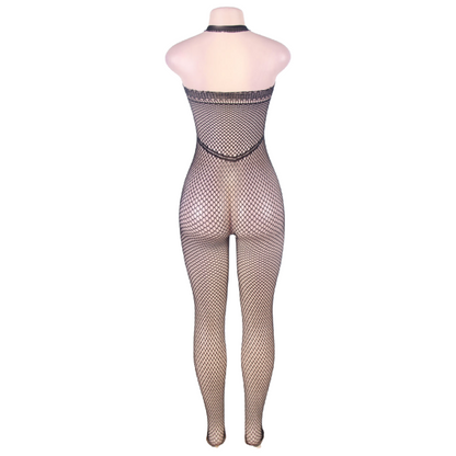 Queen Lingerie - Halter Neck And Open Back Bodystocking S/L