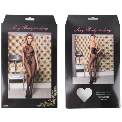 Queen Lingerie - Bare Back Bodystocking S/L