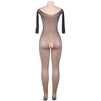 Queen Lingerie - Long Sleeve Bodystocking With Diamonds S/L