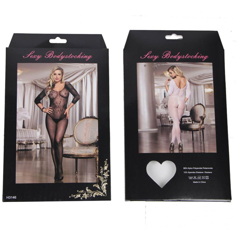 Queen Lingerie - Bodystocking With Opening Long Sleeve S/L