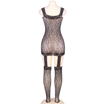 Queen Lingerie - Leopard Style Bodystocking S/L