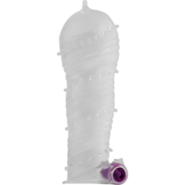 Ohmama - Textured Penis Sheath With Wide Tip Vibrating Bullet