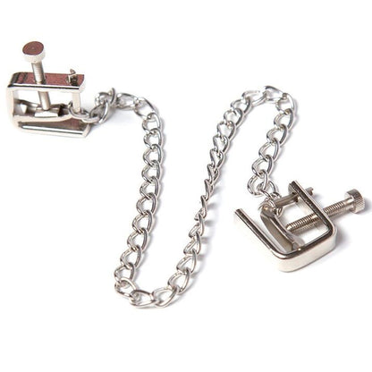 Ohmama Fetish - Metal Screw Clamps With Chain