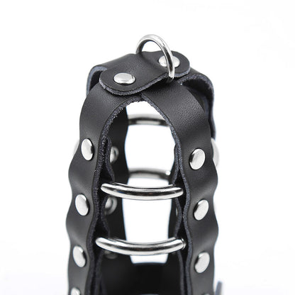 Ohmama Fetish - Leather Sheath With Metal Rings And Padlock