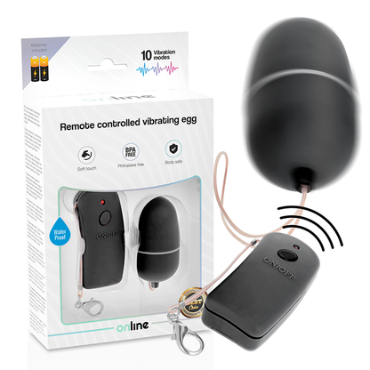 Online - Remote Controlled Vibrating Egg Black