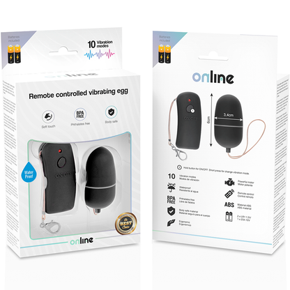 Online - Remote Controlled Vibrating Egg Black