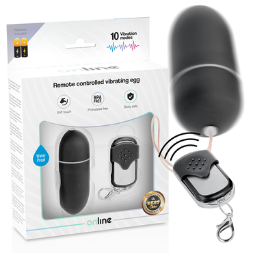 Online - Remote Control Vibrating Egg L Black