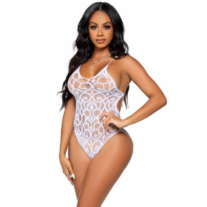 Leg Avenue - Seamless Scroll Lace Teddy - White