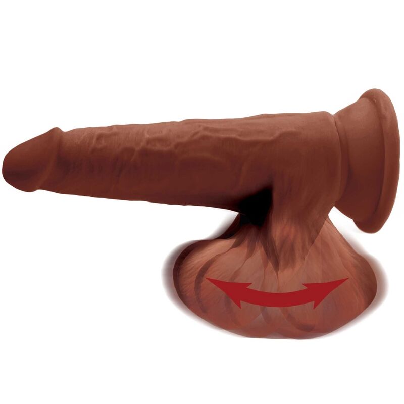 King Cock - Plus 3D Dildo Swinging Balls 24.5 Cm Brown