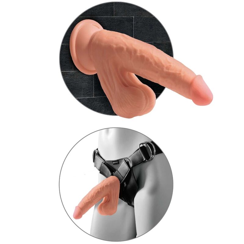 King Cock - Plus 3D Dildo Swinging Balls 15.2 Cm