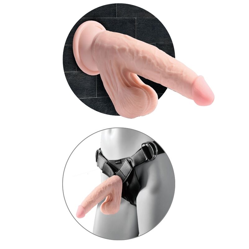 King Cock - Plus 3D Dildo Swinging Balls 20.3 Cm