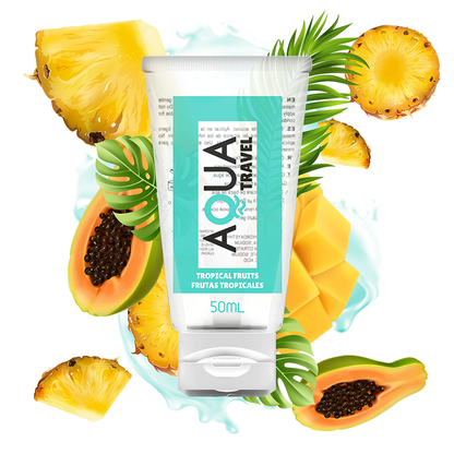 Aqua Travel Flavour Waterbased Lubricant compact travel-size bottle with fruity flavoursssW