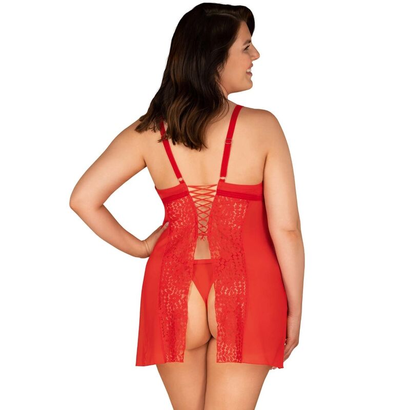 Obsessive - Blossmina Chemise And Tanga 4Xl/5Xl