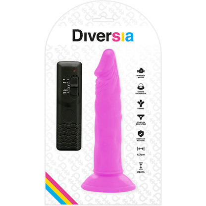 Diversia - Flexible Vibrating Dildo Purple 23 Cm -O- 4.3 Cm