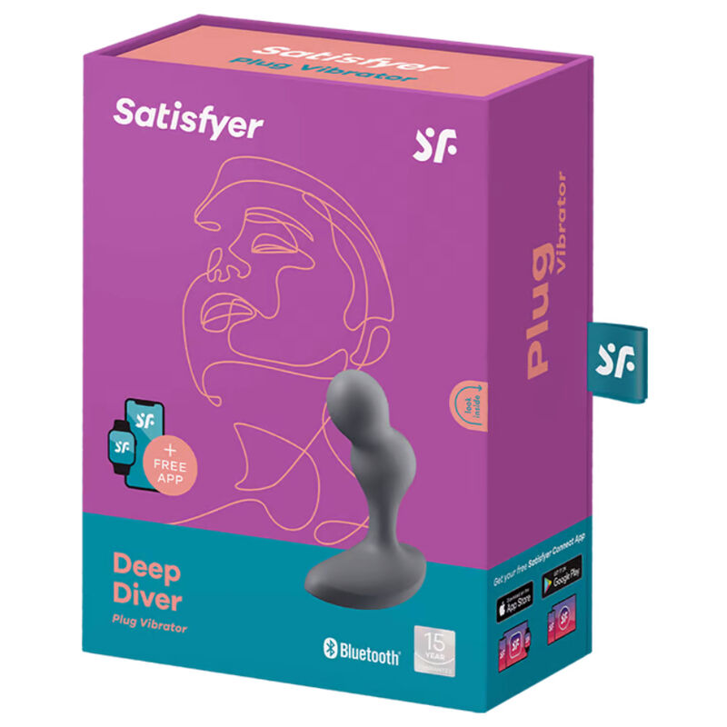 Satisfyer - Deep Diver Vibrating Plug App Grey