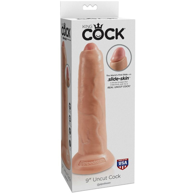 King Cock - Realistic Dildo Uncut Flesh 23 Cm