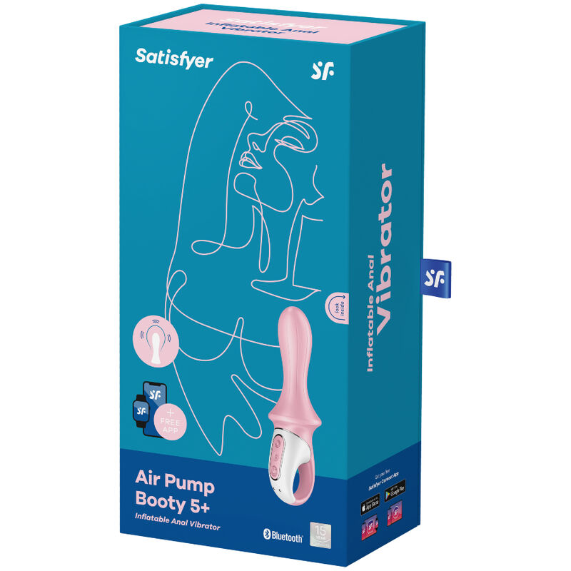 Satisfyer - Air Pump Booty 5+ Inflatable Anal Vibrator Pink