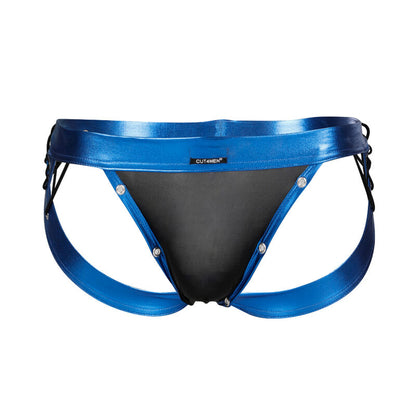 Cut4Men - Jockstrap Desire Blue Leatherette L