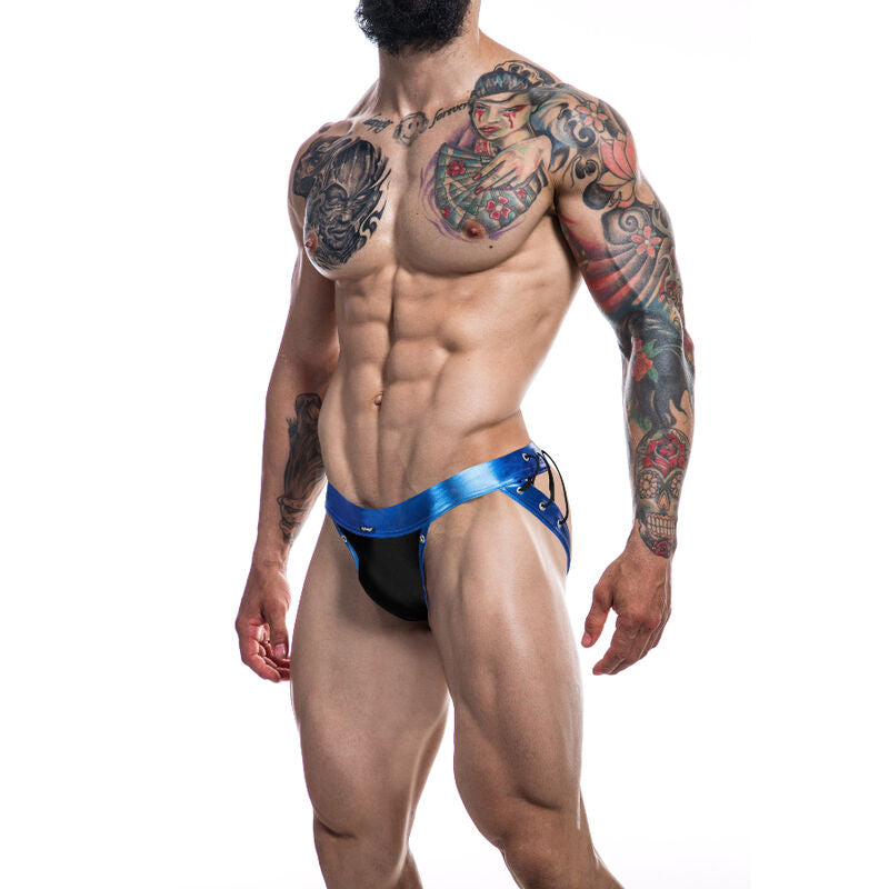 Cut4Men - Jockstrap Desire Blue Leatherette L